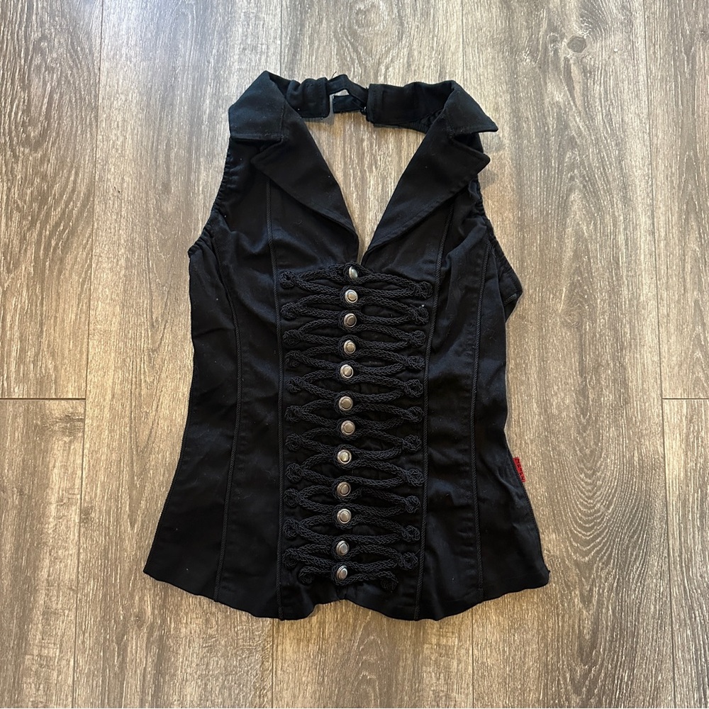 Elegant Black Halter Top